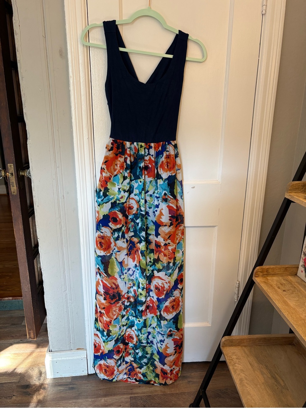 Le Lis Navy Bodice Floral Maxi Dress